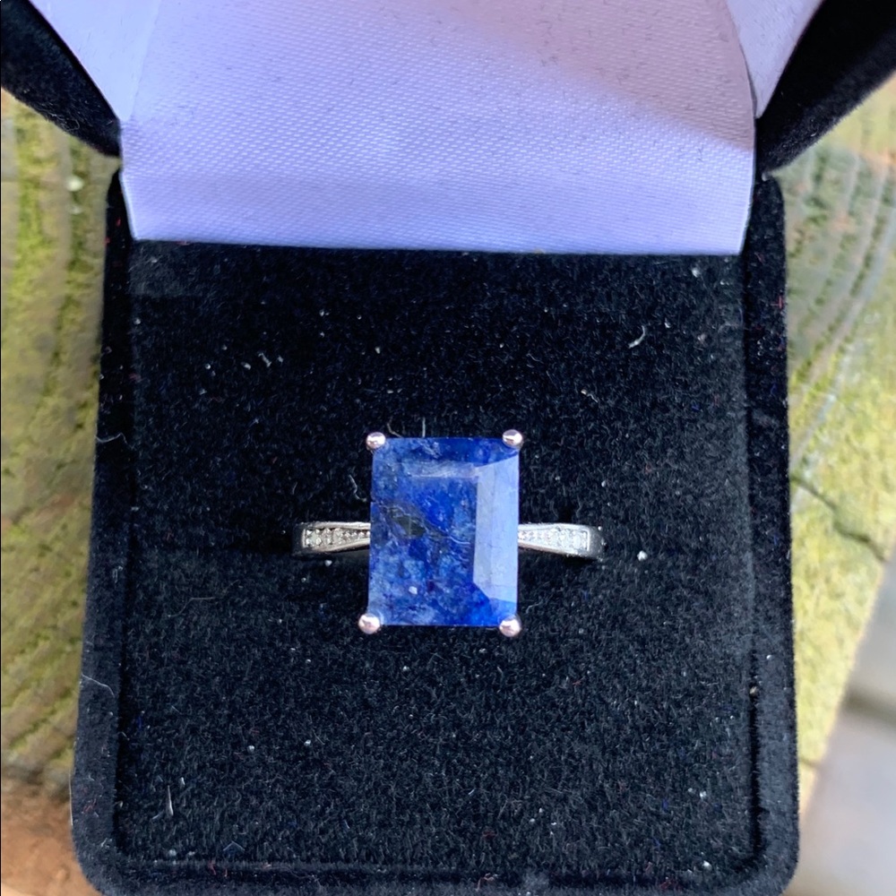 STERLING SILVER BLUE JADEITE - Picture 2 of 6